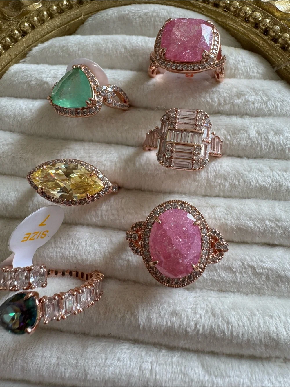 Lot of 6 Bomb Party Rings - Rose Gold - 2 Bday Collection